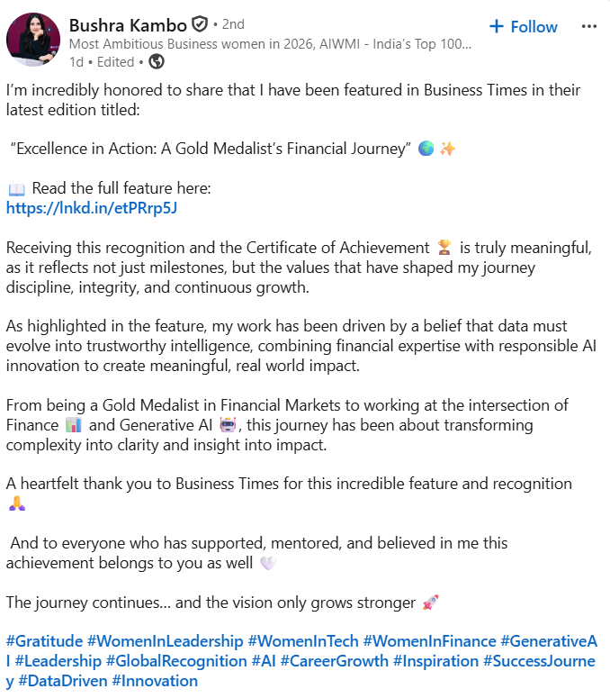 Bhushra Testimonial